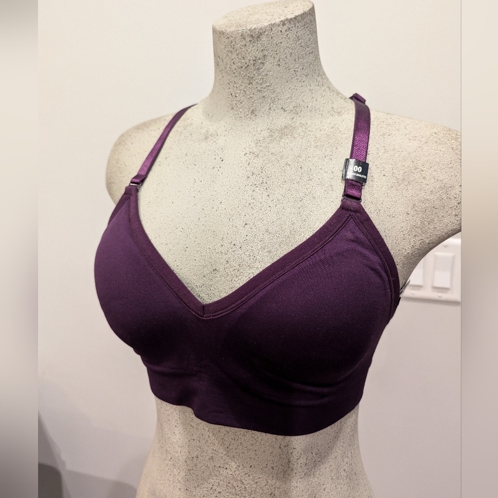 New Torrid Lace Wireless Bralette seamless Lace racerback purple size 10 M L - Picture 9 of 12